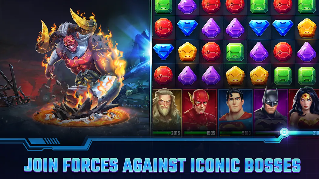 Скачать DC Heroes & Villains: Match 3 [Взлом/МОД Меню] последняя версия 2.5.6 (4PDA apk) для Андроид