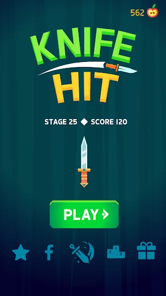 Скачать Knife Hit (На русский язык переводится как Удар ножом) [Взлом/МОД Много денег] последняя версия 0.3.6 (5Play ru apk) для Андроид