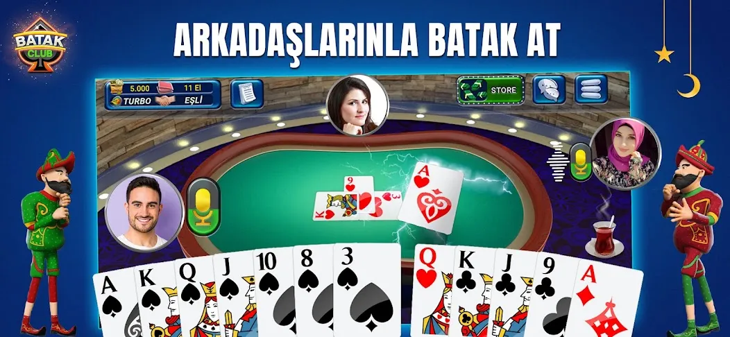 Скачать Batak Club - Play Spades (Батак Клуб) [Взлом/МОД Много денег] последняя версия 1.5.7 (4PDA apk) для Андроид