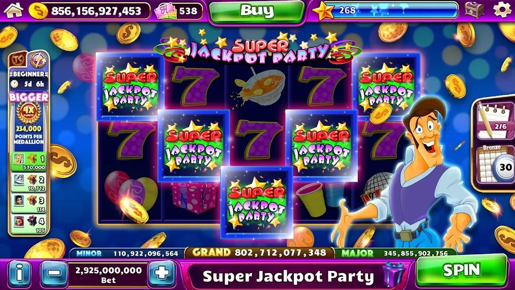 Скачать Jackpot Party Игровые Автоматы (Джекпот Пати) [Взлом/МОД Бесконечные деньги] последняя версия 0.4.7 (бесплатно на 4PDA) для Андроид
