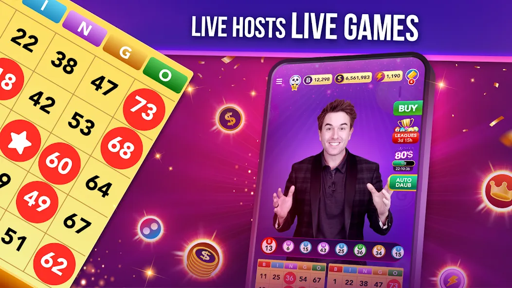 Скачать Live Play Bingo: Real Hosts (Лайв Плей Бинго) [Взлом/МОД Бесконечные деньги] последняя версия 2.7.8 (на 5Плей бесплатно) для Андроид