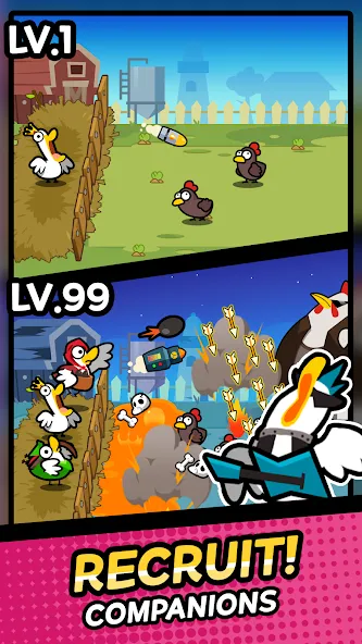 Скачать Duck vs Chicken : Idle Defense (Дак против Чикен) [Взлом/МОД Unlocked] последняя версия 2.5.6 (на 5Плей бесплатно) для Андроид