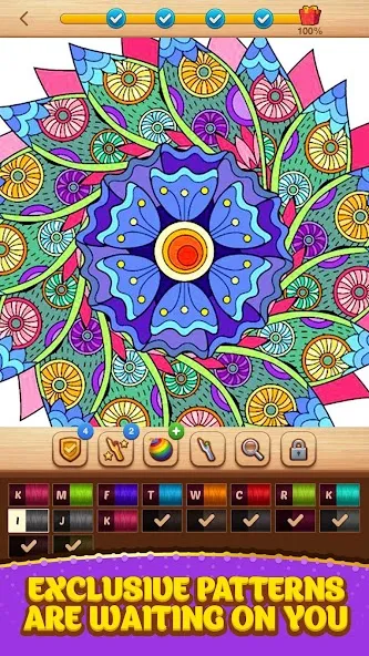 Скачать Cross Stitch Coloring Mandala (Кроссстиль раскрашивание мандала) [Взлом/МОД Все открыто] последняя версия 2.3.9 (4PDA apk) для Андроид