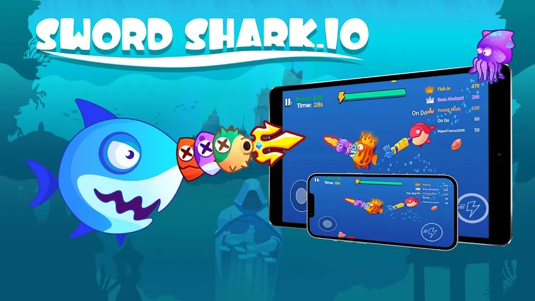 Скачать Sword Shark.io - Hungry Shark  [Взлом/МОД Меню] последняя версия 2.2.4 (5Play ru apk ) для Андроид