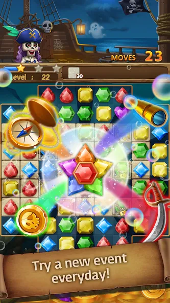 Скачать Jewels Ghost Ship: jewel games (Джуэлз Гост Шип) [Взлом/МОД Бесконечные деньги] последняя версия 1.8.2 (4PDA apk) для Андроид