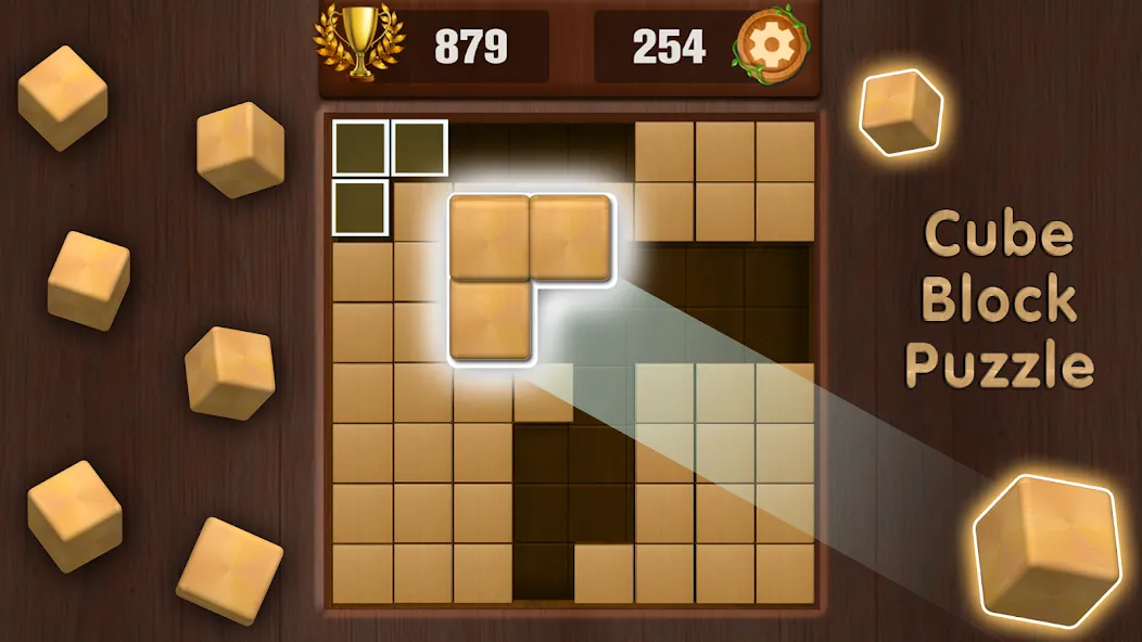 Скачать Wooden Cube Block Puzzle (Деревянный кубик головоломка) [Взлом/МОД Много денег] последняя версия 0.4.8 (5Play ru apk ) для Андроид