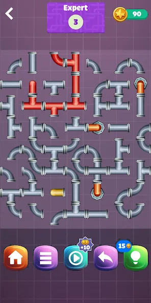 Скачать Pipe Puzzle Connect (Пайп Пазл Коннект) [Взлом/МОД Бесконечные деньги] последняя версия 1.3.7 (5Play ru apk ) для Андроид