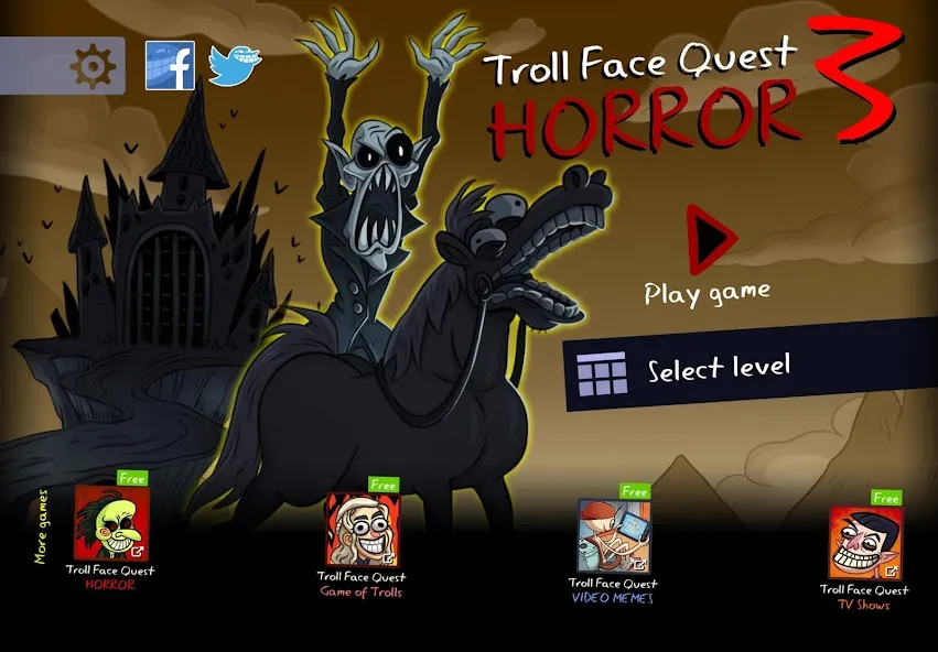 Скачать Troll Face Quest: Horror 3 (Тролл Фейс Квест) [Взлом/МОД Все открыто] последняя версия 1.4.5 (5Play ru apk ) для Андроид