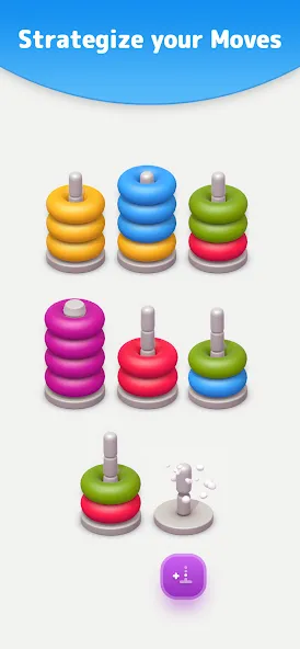 Скачать Color Sort 3D — Hoop Stack [Взлом/МОД Много денег] последняя версия 1.9.9 (на 5Плей бесплатно) для Андроид