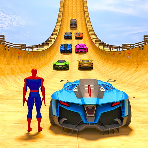 Скачать Superhero Car: Mega Ramp Games (Рамп Кар Гейм) [Взлом/МОД Unlocked] последняя версия 0.9.9 (4PDA apk) для Андроид