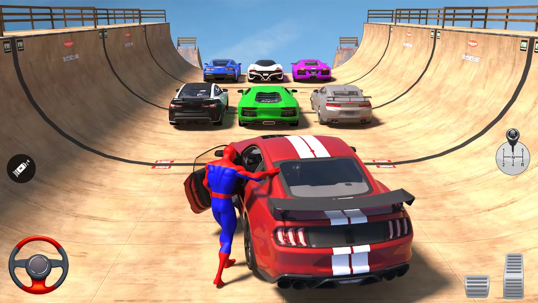Скачать Superhero Car: Mega Ramp Games (Рамп Кар Гейм) [Взлом/МОД Unlocked] последняя версия 0.9.9 (4PDA apk) для Андроид