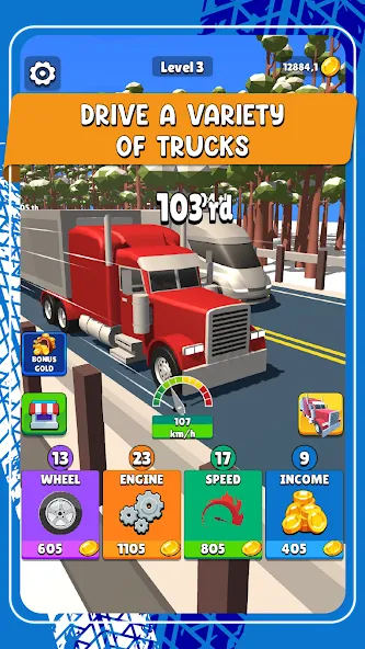 Скачать Idle Truck Racing : Cybertruck (Айдл Трак Рейсинг) [Взлом/МОД Много денег] последняя версия 2.9.8 (на 5Плей бесплатно) для Андроид