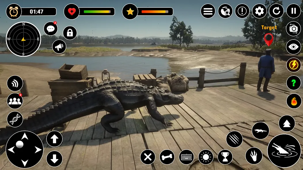 Скачать Animal Crocodile Attack Sim (Энимал Крокодайл Аттак Сим) [Взлом/МОД Unlocked] последняя версия 1.7.5 (бесплатно на 5Play) для Андроид